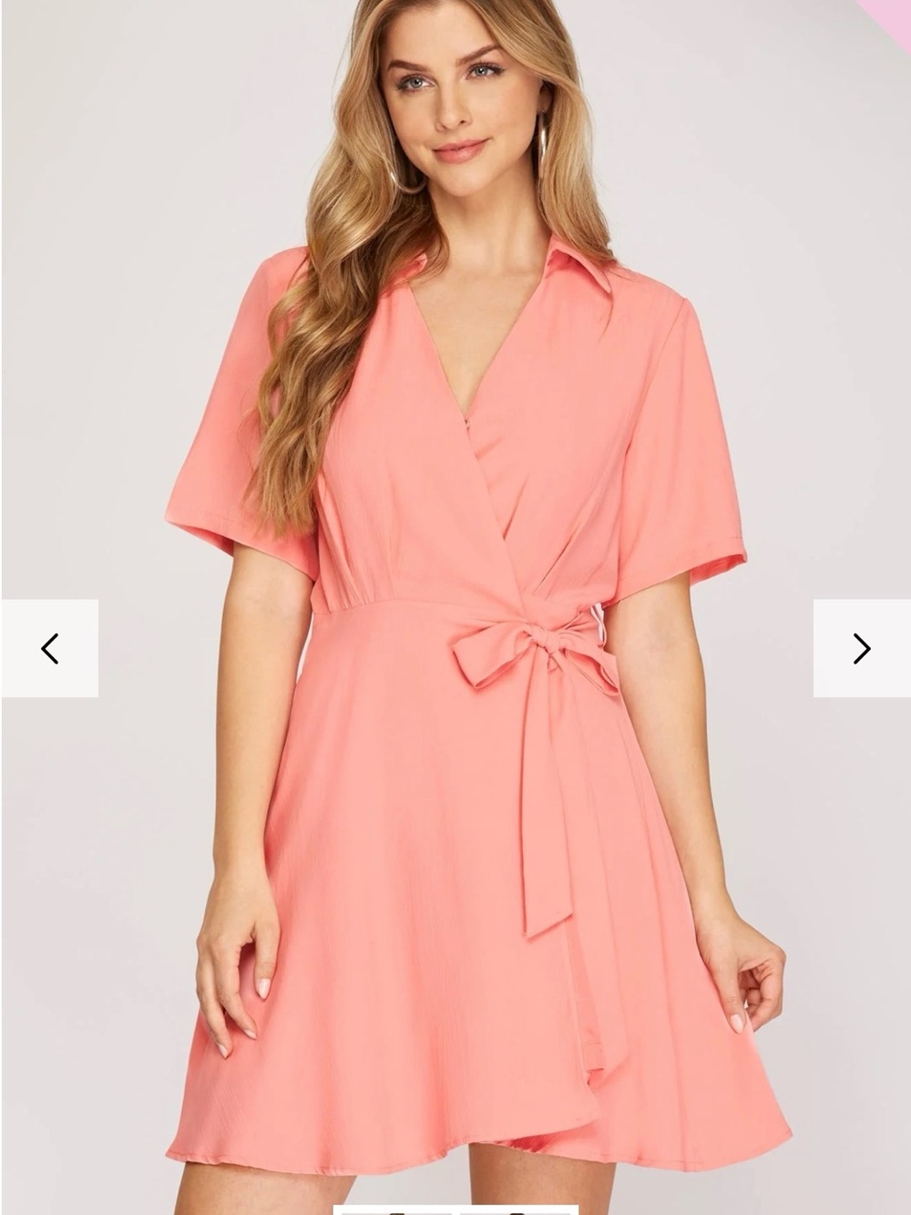 NWOT | Women's Pink Wrap Dress with Tie Waist | Small